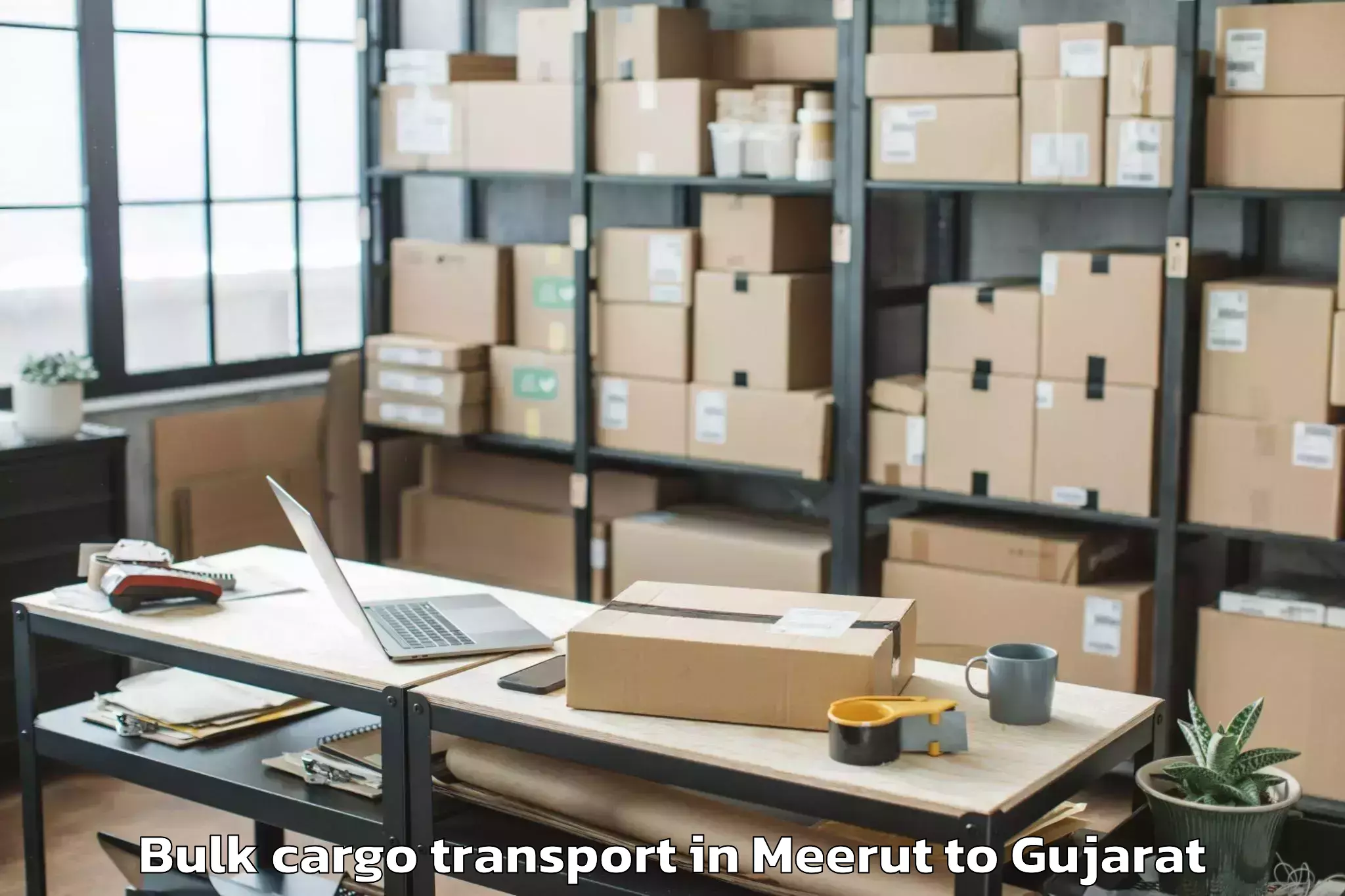 Trusted Meerut to Visnagar Bulk Cargo Transport